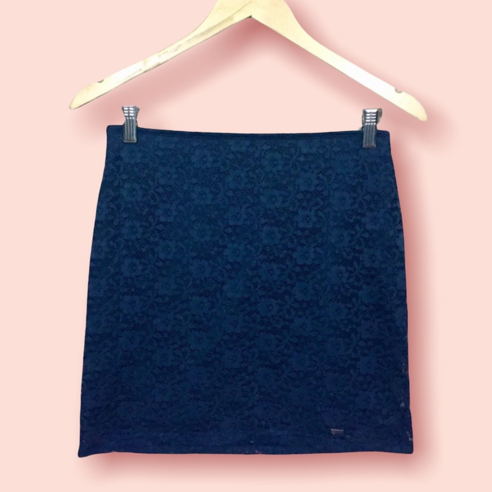 Hollister Navy Lace Mini Skirt